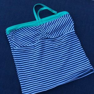 SPLENDID Girls Blue and green striped Tankini Top